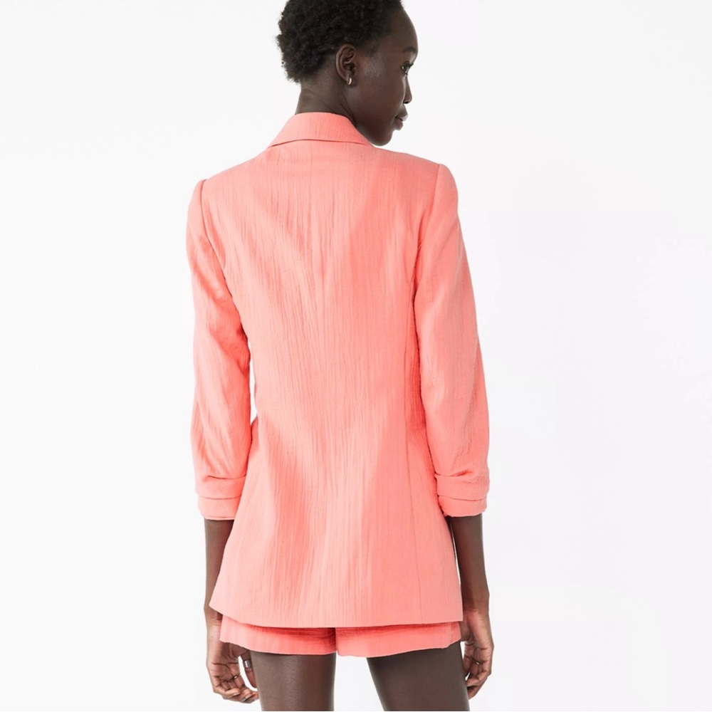 Nine West Coral Ruched Sleeve Open Front Blazer - Size: Extra Large - Picture 7 of 8